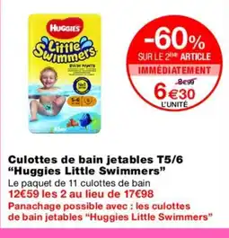 Monoprix HUGGIES LITTLE SWIMMERS Culottes de bain jetables T5/6 offre