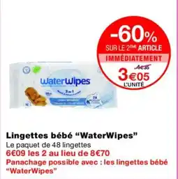 Monoprix WATERWIPES Lingettes bébé offre