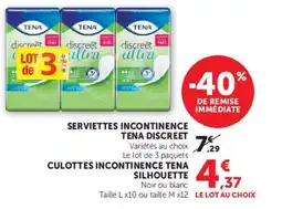 Hyper U SERVIETTES INCONTINENCE TENA DISCREET offre