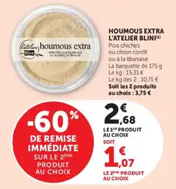 Hyper U HOUMOUS EXTRA L'ATELIER BLINI offre