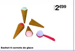 Monoprix Sachet 4 cornets de glace offre