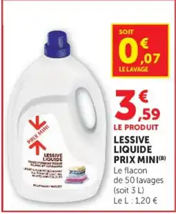 Hyper U LESSIVE LIQUIDE PRIX MINI offre