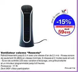 Monoprix ROWENTA Ventilateur colonne offre