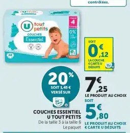Hyper U COUCHES ESSENTIEL U TOUT PETITS offre