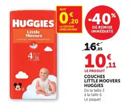 Hyper U COUCHES LITTLE MOOVERS HUGGIES offre