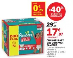 Hyper U CHANGES BABY DRY DUO PACK PAMPERS offre