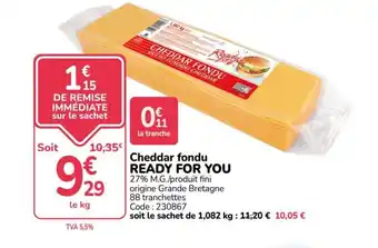 Promocash READY FOR YOU Cheddar fondu offre