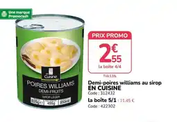 Promocash EN CUISINE Demi-poires williams au sirop offre