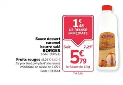 Promocash BORGES Sauce dessert caramel beurre salé offre
