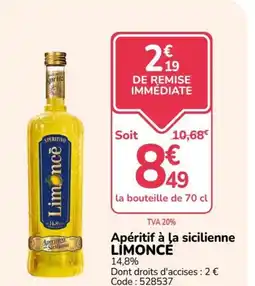 Promocash LİMONCÉ Apéritif à la sicilienne offre