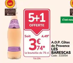 Promocash LES BARESCAS A.O.P. Côtes de Provence offre