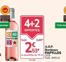 Promocash PAPYLLES A.O.P. Bordeaux offre