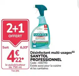 Promocash SANYTOL PROFESSIONNEL Désinfectant multi-usages offre