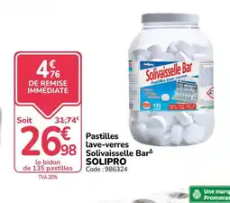 Promocash SOLIPRO Pastilles lave-veres Solivaisselle Bar offre