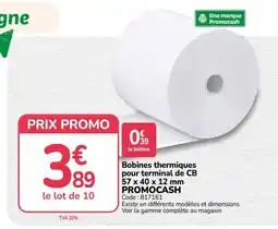 Promocash PROMOCASH Bobines thermiques pour terminal de CB offre