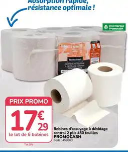 Promocash PROMOCASH Bobines d'essuyage à dévidage central 2 plis 450 feuilles offre