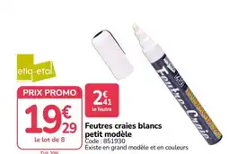 Promocash Feutres craies blancs petit modèle offre