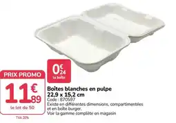 Promocash Boîtes blanches en pulpe offre