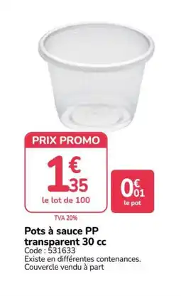 Promocash Pots à sauce PP transparent 30 cc offre