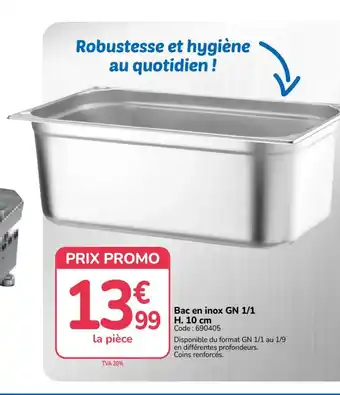 Bac en inox GN 1/1