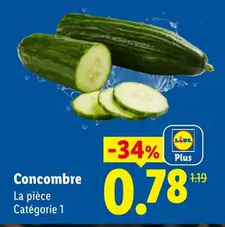 Lidl Concombre offre