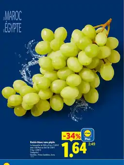 Lidl Raisin blanc sans pépin offre