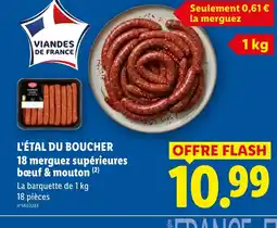 Lidl L'ÉTAL DU BOUCHER 18 merguez supérieures bœuf & mouton offre