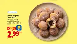 Lidl 12 mini beignets 3 chocolats offre