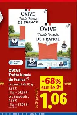 Lidl OVIVE Truite Fumée de France offre