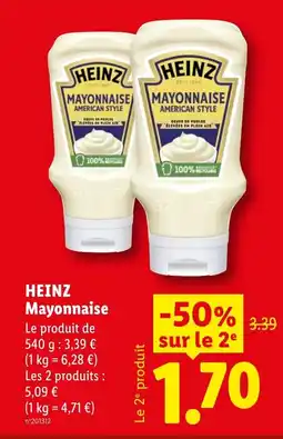 Lidl HEINZ Mayonnaise offre