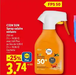 Lidl CIEN SUN Spray solaire enfants offre