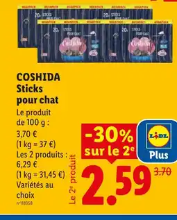 Lidl COSHIDA Sticks pour chat offre