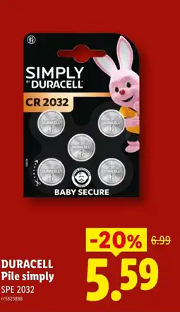 Lidl DURACELL Pile simply offre