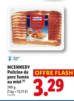 Lidl MCENNEDY Poitrine de porc fumée au miel offre