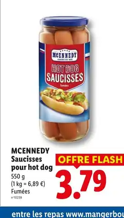 Lidl MCENNEDY Saucisses pour hot dog offre