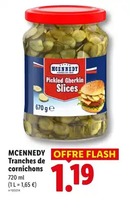 Lidl MCENNEDY Tranches de cornichons offre