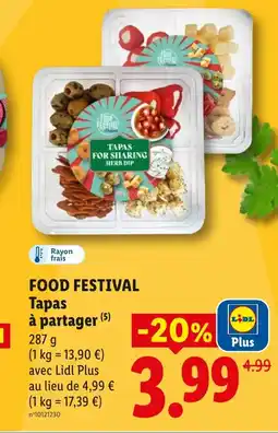 Lidl FOOD FESTIVAL Tapas à partager offre