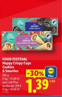 Lidl FOOD FESTIVAL Happy Crispy Cups Cookies & Smarties offre