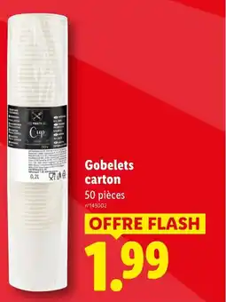 Lidl Gobelets carton offre