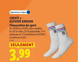 Lidl CRIVIT X OLIVIER GI Chaussettes de sport offre