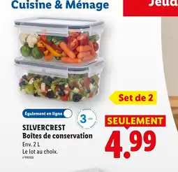 Lidl SILVERCREST Boîtes de conservation offre