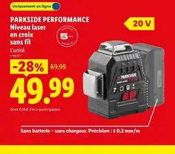 Lidl PARKSIDE PERFORMANCE Niveau laser en croix sans fil offre