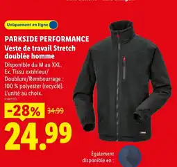 Lidl PARKSIDE PERFORMANCE Veste de travail Stretch doublée homme offre