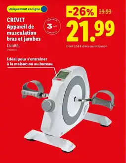 Lidl CRIVIT Appareil de musculation bras et jambes offre