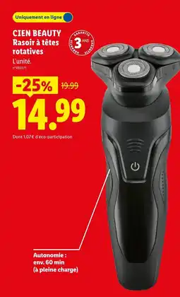 Lidl CIEN BEAUTY Rasoir à têtes rotatives offre