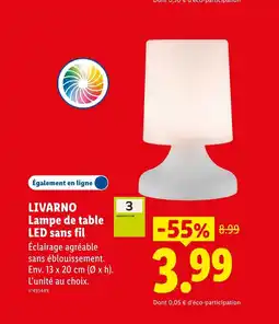 Lidl LIVARNO Lampe de table LED sans fil offre