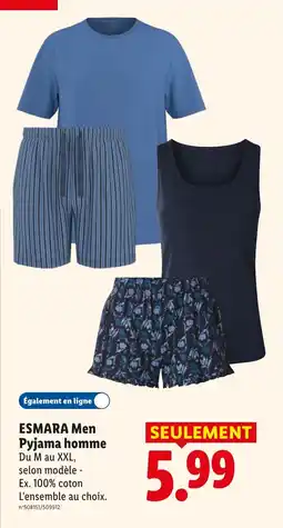 Lidl ESMARA Men Pyjama homme offre