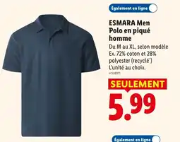 Lidl ESMARA Men Polo en piqué homme offre