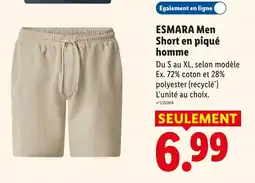 Lidl ESMARA Men Short en piqué homme offre
