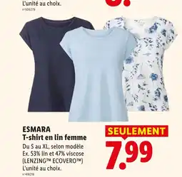 Lidl ESMARA T-shirt en lin femme offre